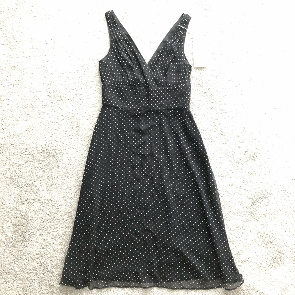NWT J. Crew Sophia Silk Chiffon Black Dress